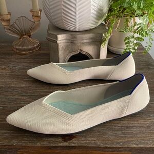 Rothy’s The Point Flats Slip On Shoes Womens 11.5 Cream Ecru Almond Off‎ White